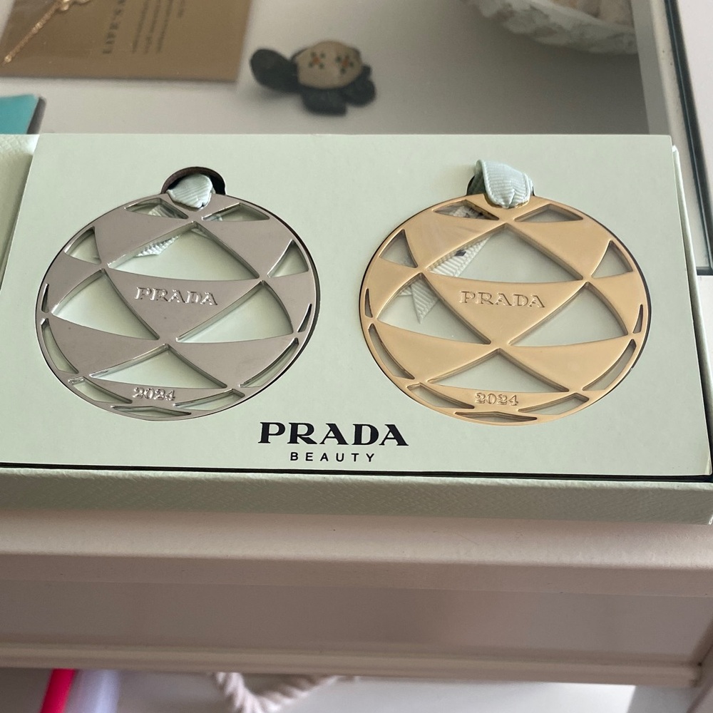 Prada Beauty Silver and Gold 2024 Decorative Set Promotional item